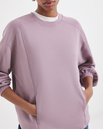 Elderberry Crew Neck Seam Detail Pocket Sweatshirt