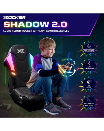 X Rocker Shadow RGB 2.0 Stereo Audio Gaming Floor Rocker