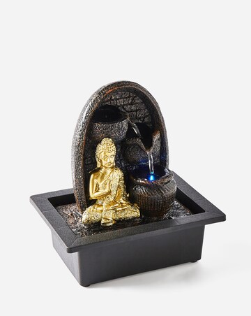 Golden Buddha Water Fountain with Cascading Bowls