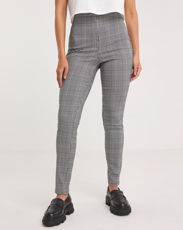 Checked High Waisted Skinny Trousers in Stretch