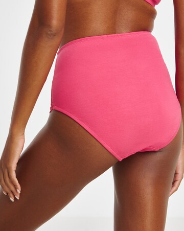 Pretty Secrets 2 Pack Rachel Embroidery Deep Brief Knickers - Raspberry/Natural