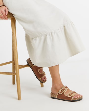 Heavenly Feet Sandy Stitch Detail Sandals - Wide Fit (E)