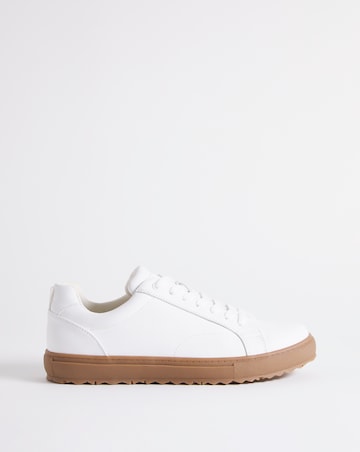 White Gum Sole Trainer Wide Fit