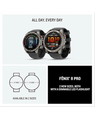 Garmin Fenix 8 Pro AMOLED 51mm Smart Watch - Graphite/Black