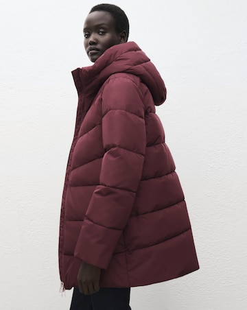 Mango Double Zip Hooded Puffer Coat