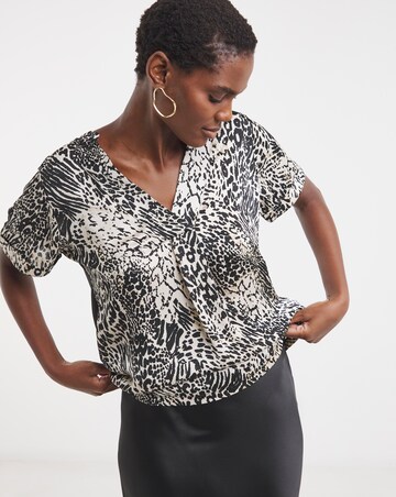 Satin Front Jersey Back Top