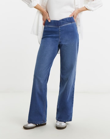 Mid Blue Retreat Wide Leg Jegging