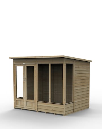 Forest 4LIFE Pent Summerhouse 8x6 - Double Door - 4 Window (Home Delivery)