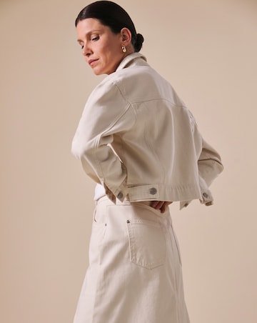 Ecru Cropped Denim Jacket