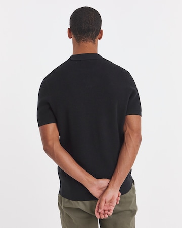 Open Neck Textured Polo