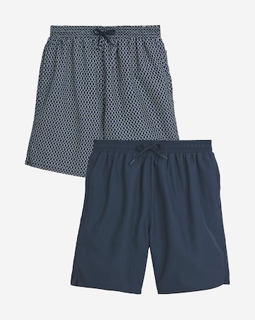 2 Pack Geo Print Swim Shorts Long