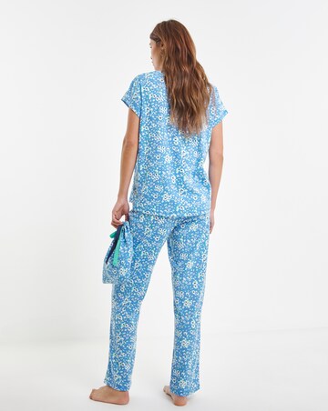Joe Browns Jersey Pyjamas In a Bag Ditsy Print
