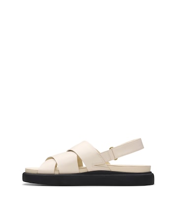 Clarks Cream Aristella Sun Leather Sandal Standard Fit