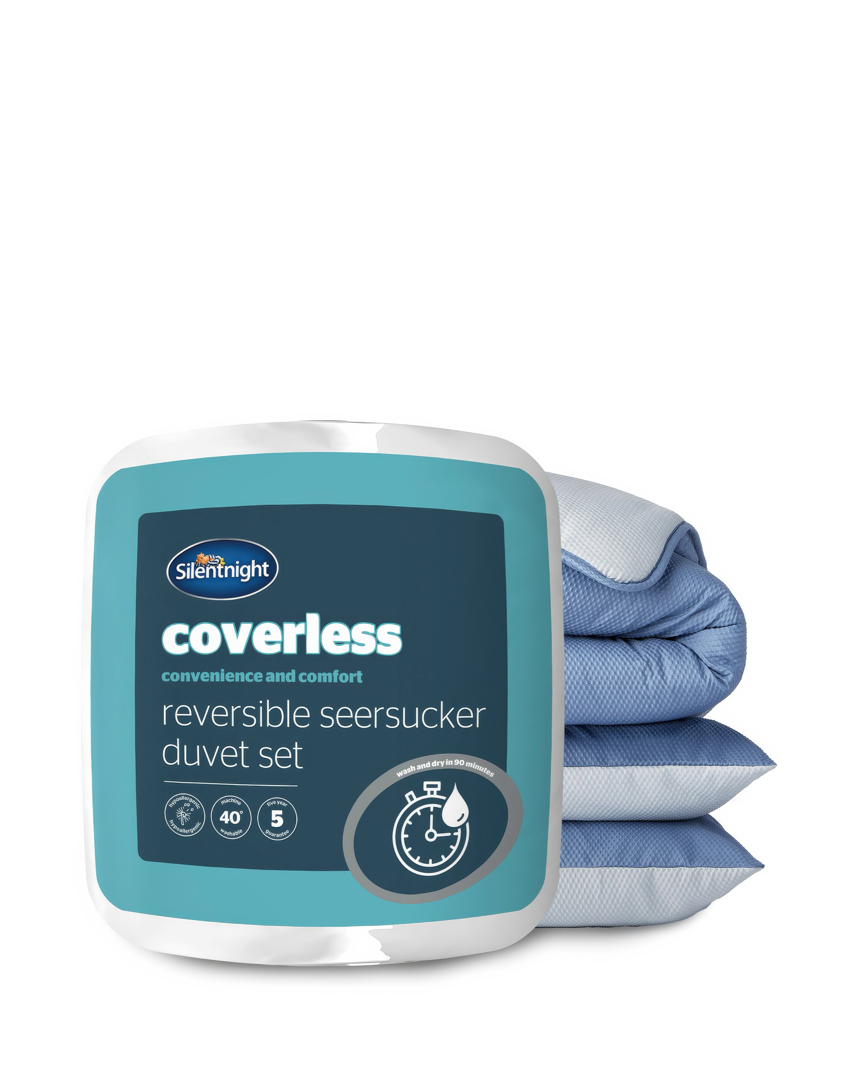 Silentnight Seersucker Coverless 10.5tog Duvet & Pillowcase Set