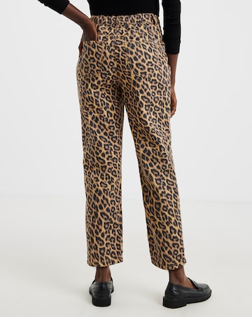 Pure Cotton Leopard Straight Leg Jean