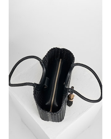 Luella Grey Paige Black Whipstitch Tote