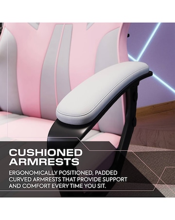 X Rocker Tempest Ergonomic PC Office Gaming Chair - Grey / Pink