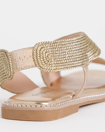Janna Elasticated Flat Sandals - Extra Wide Fit (EEE)