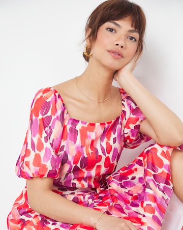 Joanna Hope Balloon Sleeve Print Maxi Dress