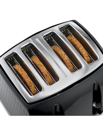 Russell Hobbs 26071 Textured Honeycomb Black 4 Slice Toaster