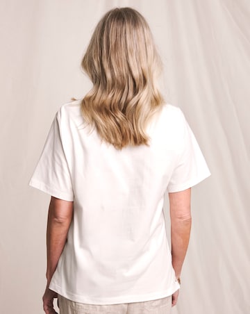 Julipa Crochet Pure Cotton Lace Hem T-Shirt