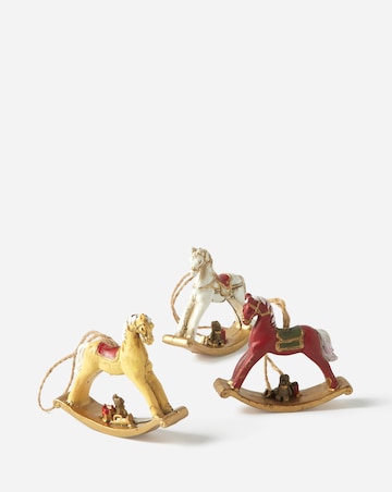 Gisela Graham Rocking Horse Decorations - Set of 3