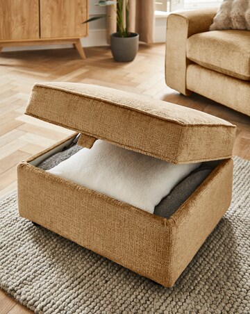 Hunter Chenille Storage Footstool
