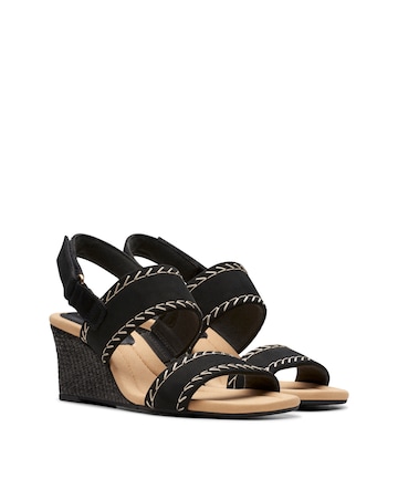 Clarks Kyarra Rose Suede Wedged Sandal Wide Fit