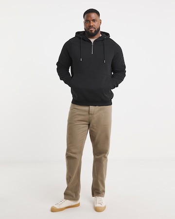 Jacamo Half Zip Hooded Sweat Reg