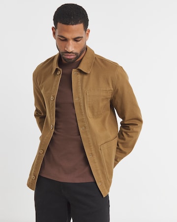 Tan Washed Cotton Shacket