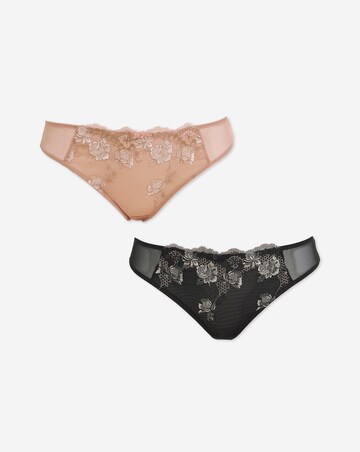 Pretty Secrets (2 Pack) Libby Matching Briefs Almond/Black