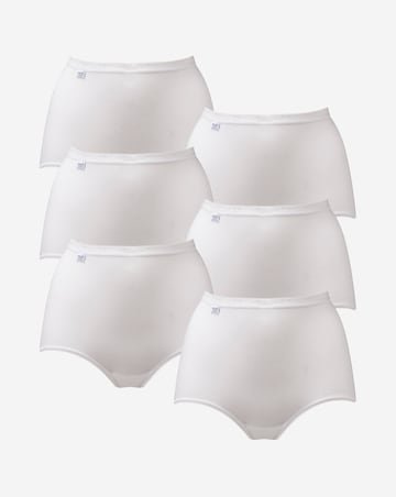 Sloggi 6 Pack Basic Maxi Briefs, Black, Skintone or White