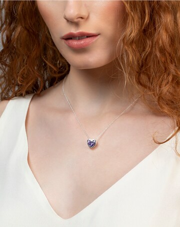 Radley Ladies Sterling Silver Light Amethyst Heart Necklace