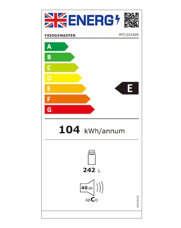 Fridgemaster MQ79394ES American Fridge Freezer E Rated 182 CM