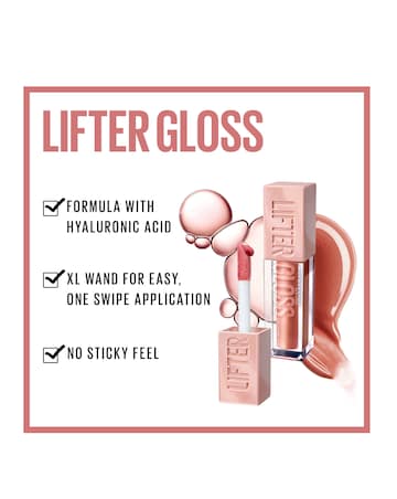 Maybelline Lifter Gloss Plumping Hydrating Lip Gloss Hyaluronic Acid 003 Moon
