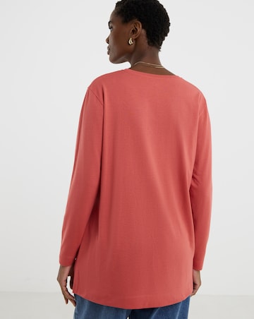 V-Neck Split Hem Slouch T-Shirt