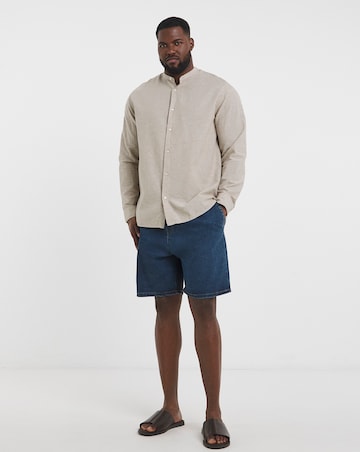 Jack & Jones Breeze Grandad Linen Shirt - Natural