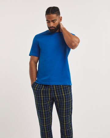 Jersey Tee and Woven Check Trouser PJ Set