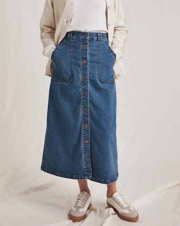 Julipa Button Down Denim Skirt