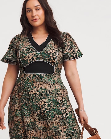 Joe Browns Jersey Contrast Floral V Neck Maxi Dress