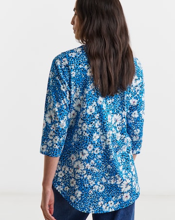 Longline Curved Hem 3/4 Sleeve Top