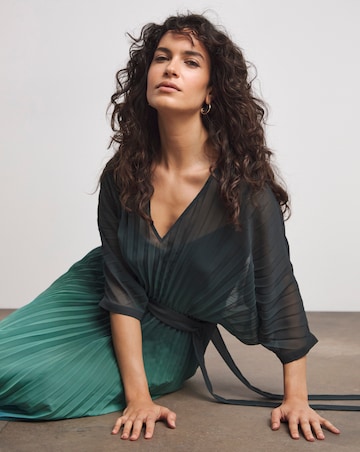 Joanna Hope Ombre Print Pleated Dress