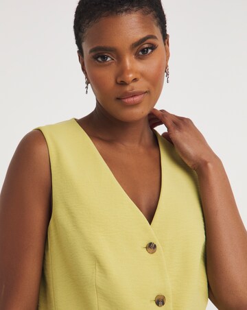 Textured Button Front Waistcoat