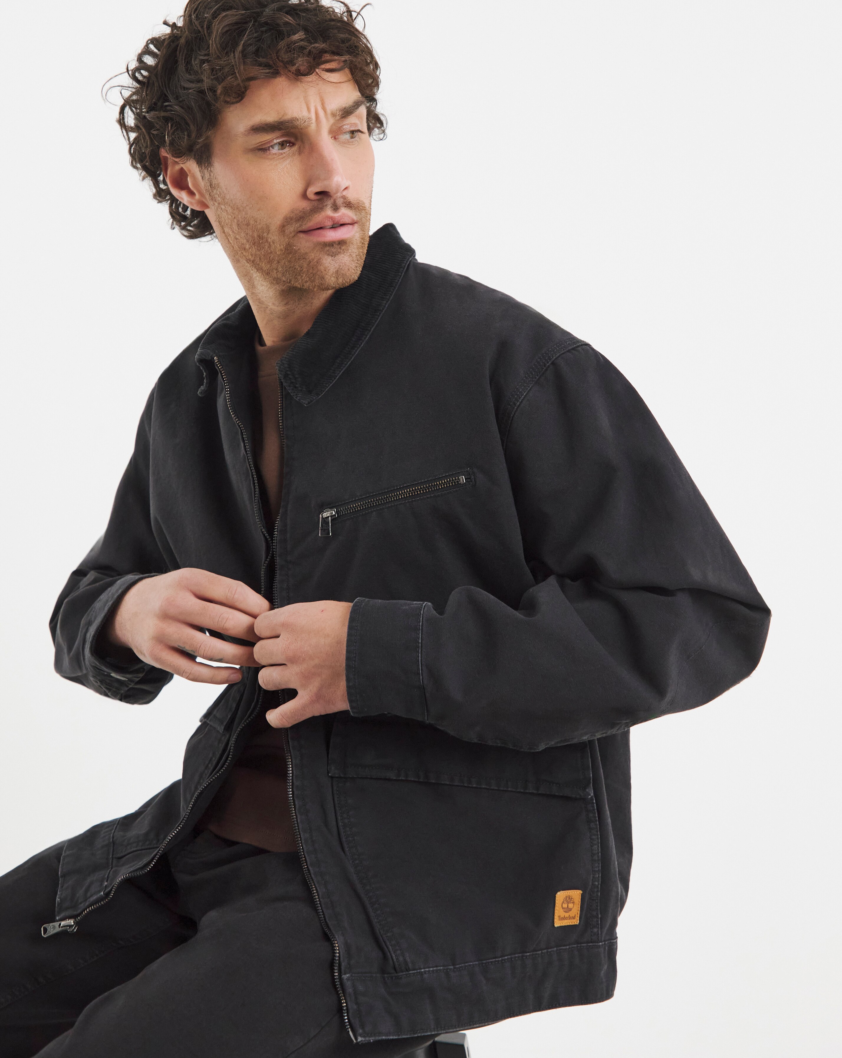 Timberland Strafford Washed Canvas Black Jacket - Black | JD Williams