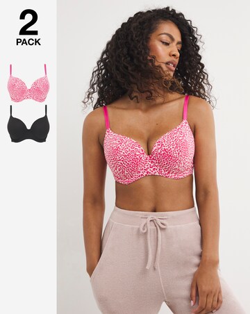 2 Pack Feather Touch Barely There T-Shirt Bras