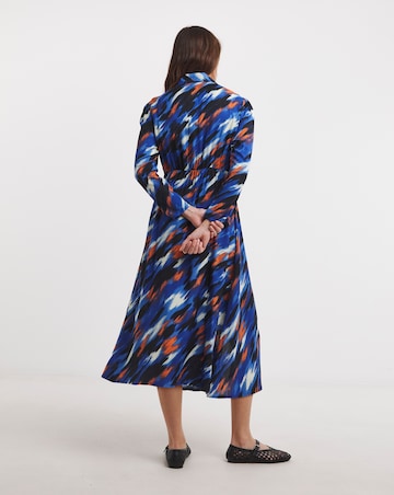 Long Sleeve Zip Front Shirt Dress