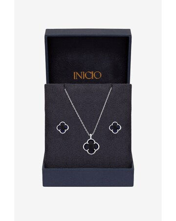 Inicio Silver Sapphire Clover Set - Gift Box