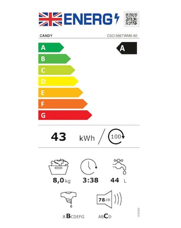Candy Smart CSO 686TWM6 8kg Washing Machine - White + installation
