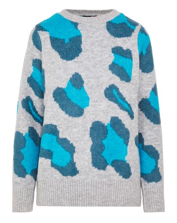 Blue Animal Pop Crew Neck Jumper