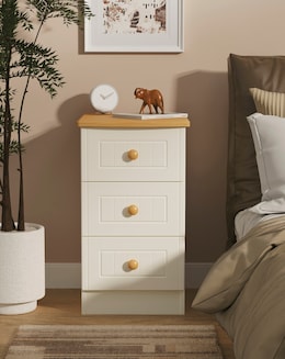 Frances Ready Assembled 3 Drawer Bedside